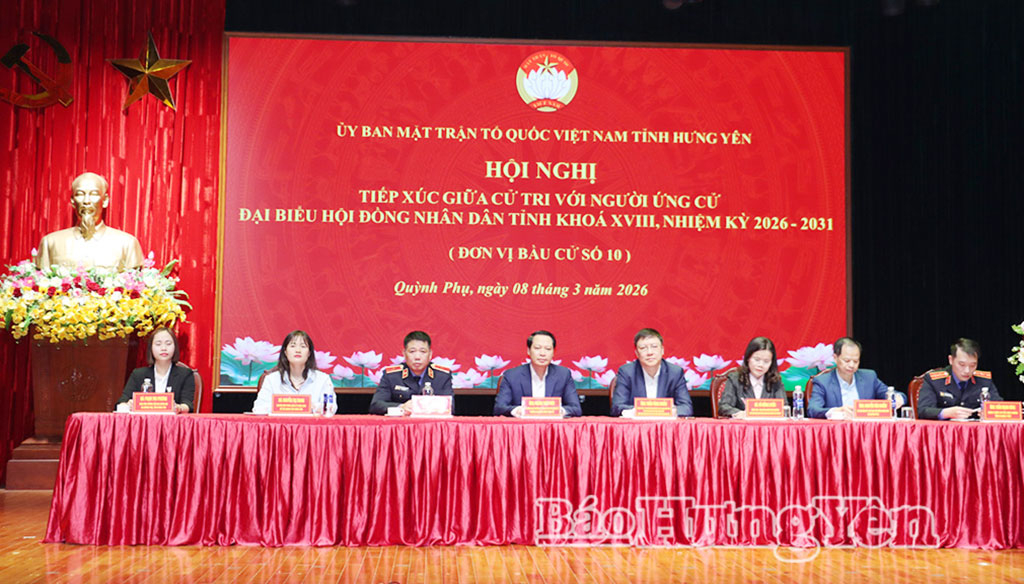 Hội nghị tiếp xúc giữa cử tri với những người ứng cử đại biểu HĐND tỉnh khóa XVIII tại đơn vị bầu cử số 10