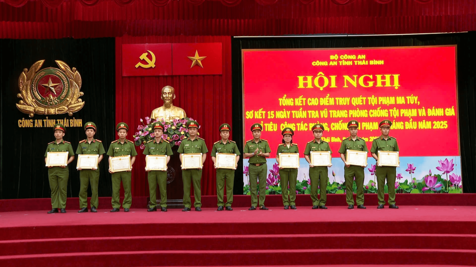 Công an tỉnh tổng kết cao điểm truy quét tội phạm ma túy, sơ kết tuần tra vũ trang và đánh giá công tác phòng, chống tội phạm 5 tháng đầu năm