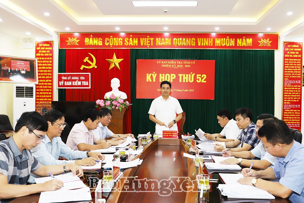   Thông tin kết quả kỳ họp thứ 52 của Ủy ban Kiểm tra Tỉnh ủy